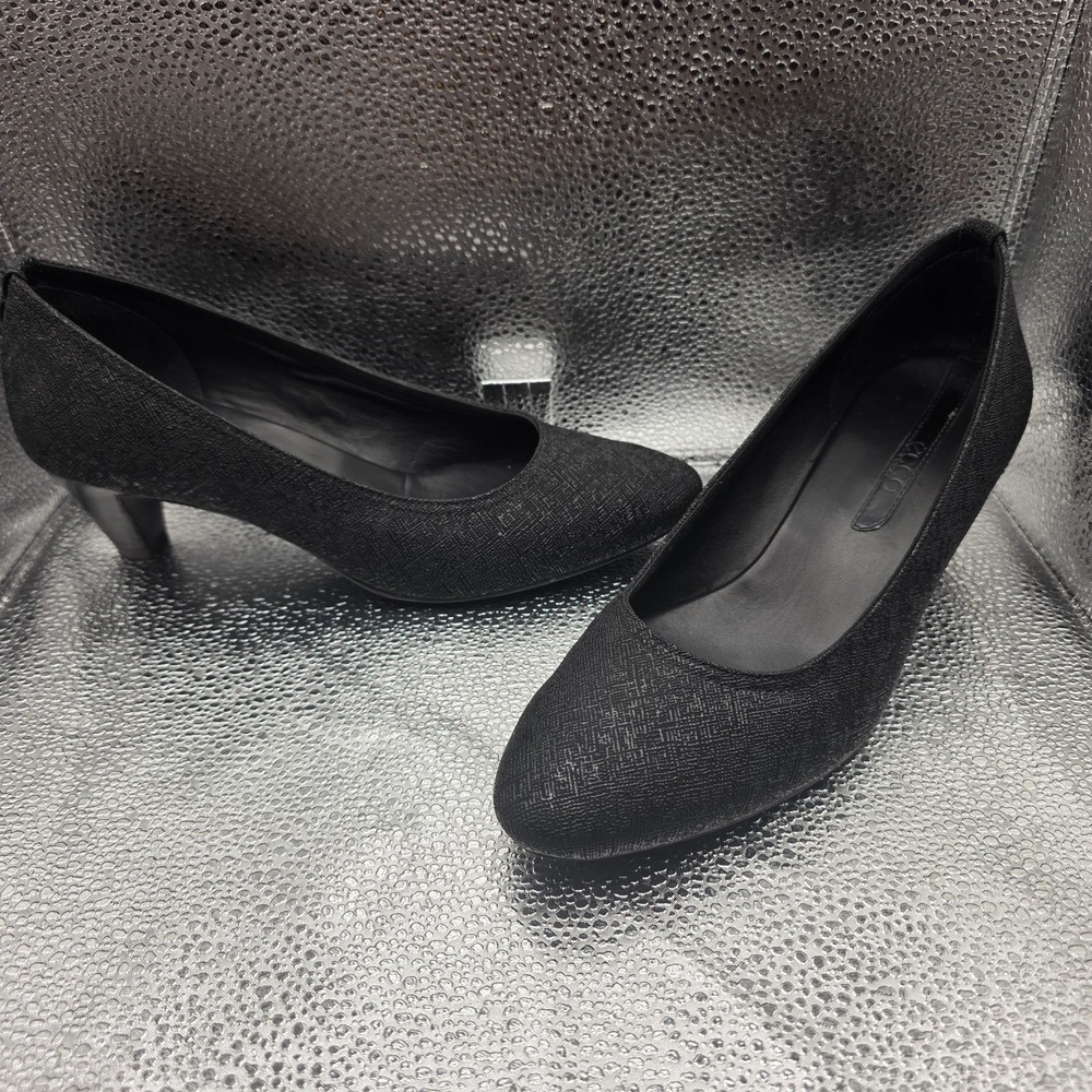 Ecco Heels Black Shimmer Pumps Women 39 US 8-8.5 Classy Event‎ Night Out Comfort